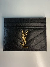 Saint Laurent YSL  Black Monogramme Card Holder Case Wallet