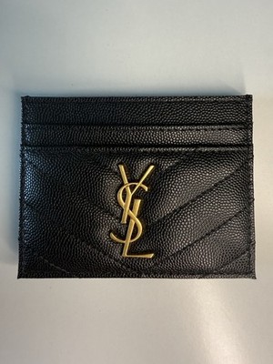 Saint Laurent YSL  Black Card Holder Case Wallet
