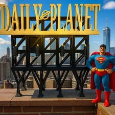 1:12 Scale Daily Planet billboard Diorama For Rooftop  Display