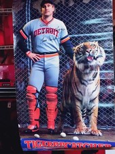 Detroit Tigers Vintage Poster Signed by Lance Parrish MLB Baseball