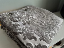 Large Heavy Dunelm Luxury Grey Versailles Eyelet Fully Lined Damask Curtains