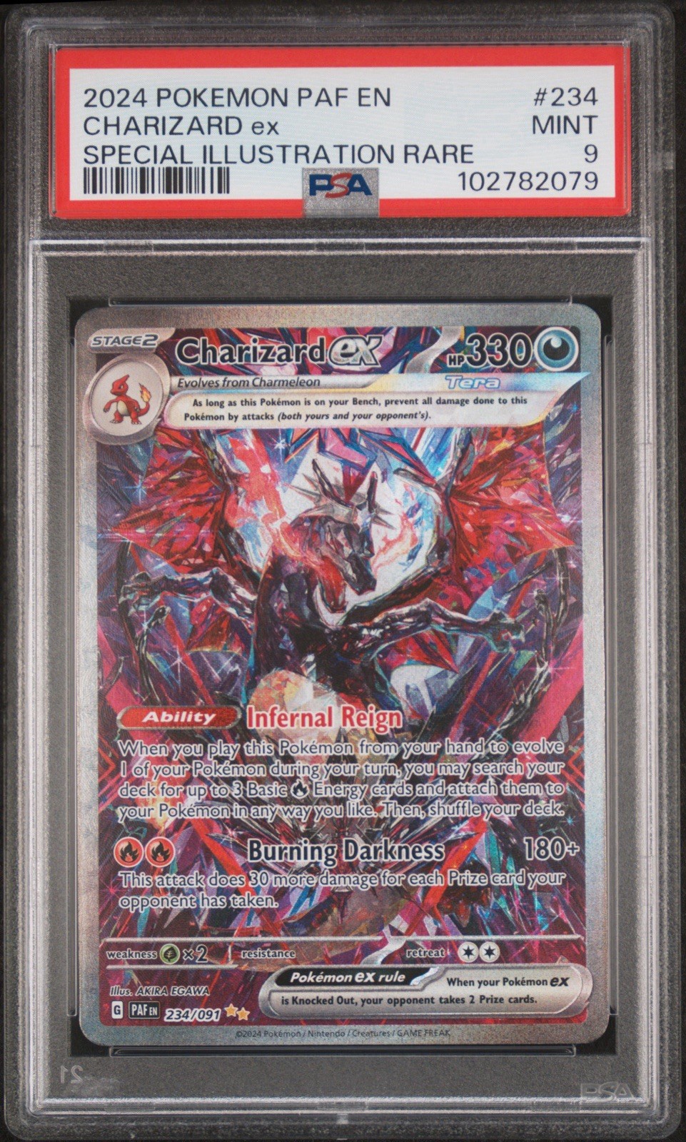 CHARIZARD 234/091 EX PALDEAN FATES SPECIAL ILLUSTRATION RARE PSA 9 Pokemon Card
