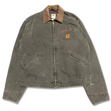 Vtg 2003 Carhartt Detroit Jacket J97 MOS Moss Green L Made in USA Johnny Depp