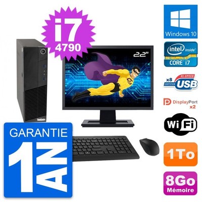 PC LENOVO M83 SFF Bildschirm 22 '' Intel i7-4790 RAM 8Go Festplatte 1To Windows