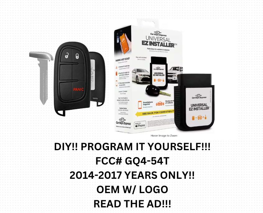 DIY BUNDLE!!  OEM Jeep Cherokee 2014-2017 SMART KEY GQ4-54T PROGRAMMER INCLUDED!
