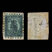 4702 Finland SG45 8p Black on Green. 1866. Sc#7 Mi6Bx Used. C£170
