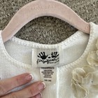 Fingerprints New York White Knit Cotton Cardigan Sweater 24M Short Sleeve Floral — photo 3