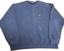 NIKE Sweatshirt Men's XL Navy Embroidered Swoosh USA Made Vintage 90's Crewneck