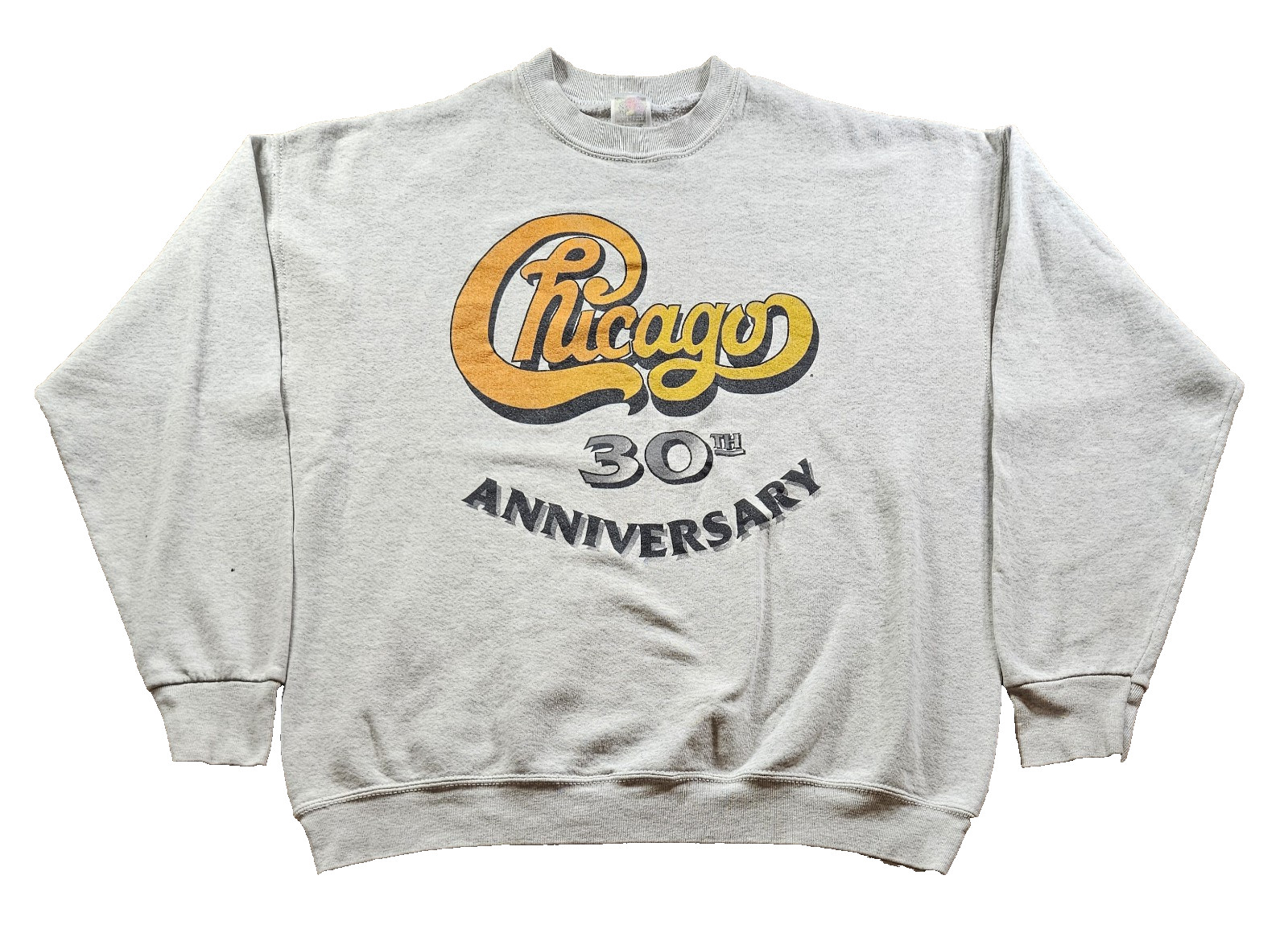 Vintage Chicago 30th Anniversary 90s Gray Crewneck Sweatshirt USA Made Size XL