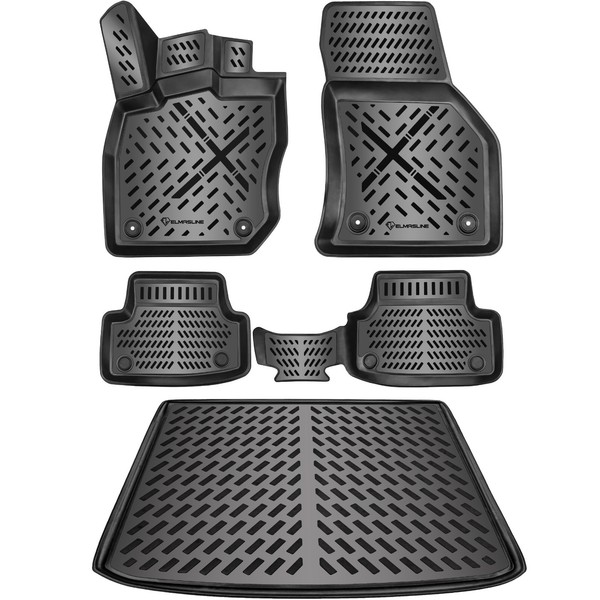 Elmasline 3D Gummimatten + Kofferraumwanne Set FüR VW Golf 8 (Viii) 2020-2026-image