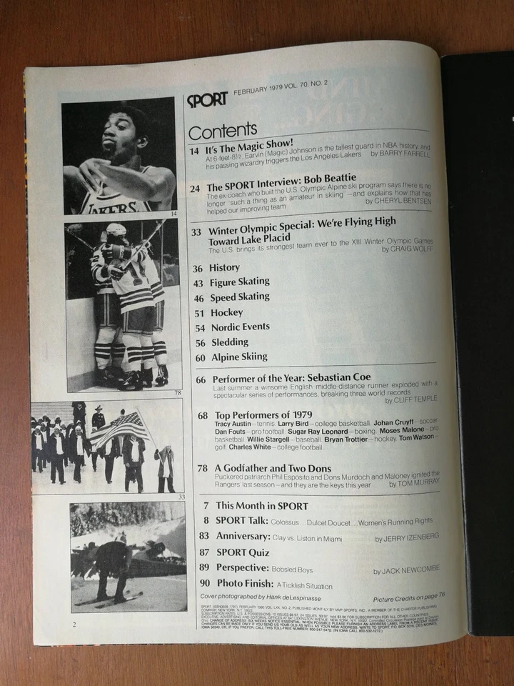 Sport Magazine February 1980 Magic Johnson First Cover RC - Image 2 of 2