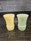 Anchor Hocking Rainbow Tumblers Pastel yellow green Lot of 2 Vtg
