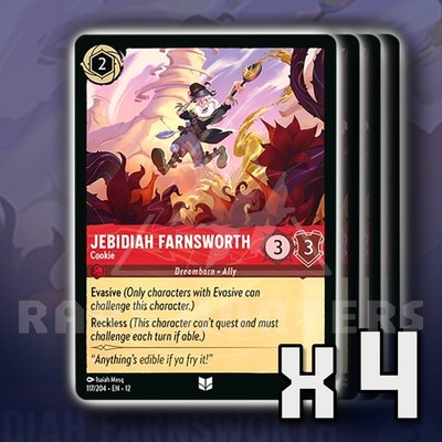 Jebidiah Farnsworth Cookie 117/204 x4 UC Wilds Unknown Disney Lorcana