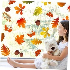Autumnal Leaves Window Decal,Autumn Theme Vinyl Autumn Leave Window Decal