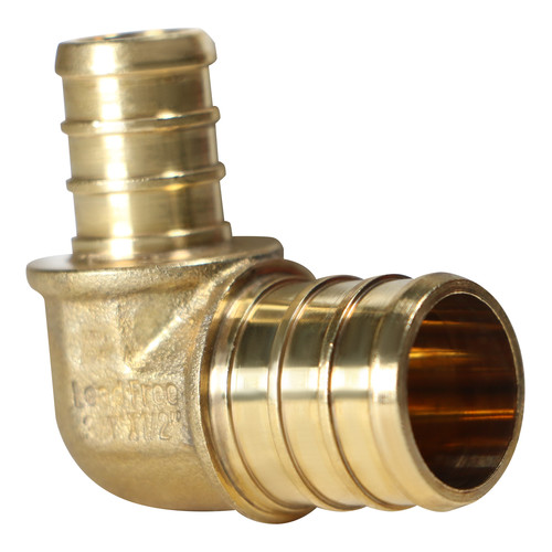 25 Pack XFITTING 3/4" Pex B X 1/2" Pex B Reducing Elbow Brass Crimp Fittings