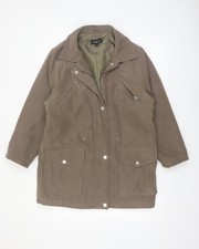 Wishwood Women Brown Size 12 Parka Jacket Mid-Length Lined