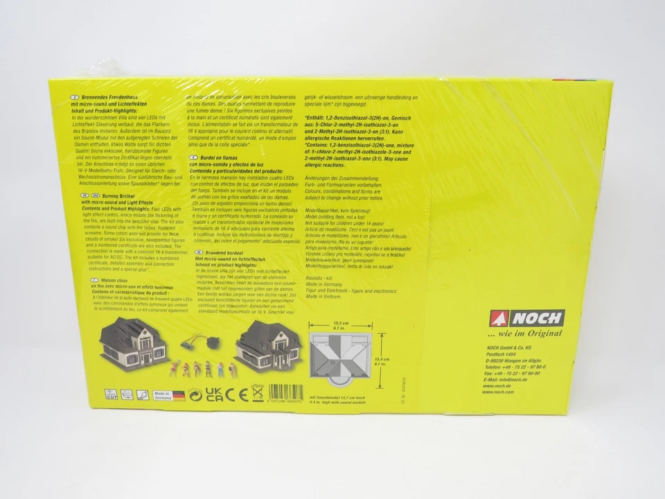 Noch HO 66507 Burning Brothel Lighted LED Fire Effect Sound Figures Limited Ed. - Image 2 of 4