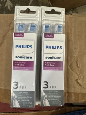 Lot 2 Packs Philips Sonicare G2 Optimal Gum Care 3 Replacement Brush Heads 6pc