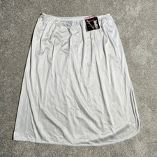 Vassarette Half Slip Skirt Womens L White 24" Lace Trim NWT White Ice