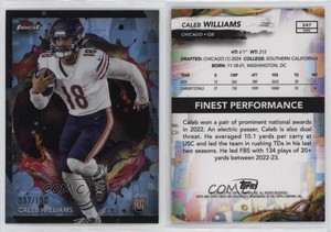 2024 Topps Finest Rare Sky Blue Refractor /150 Caleb Williams #247 Rookie RC