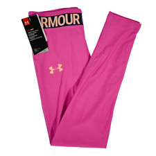 Under Armour Girl's Youth Medium UA HeatGear Fitted Leggings Pink - Brand New