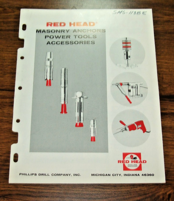 RED HEAD MASONRY ANCHORS POWER TOOLS ACCESSORIES Phillips Drill Company
