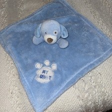 SECURITY BLANKET BABY GEAR BLUE PUPPY DOG MY BUDDY EMBROIDERED PAW PRINT SOFT