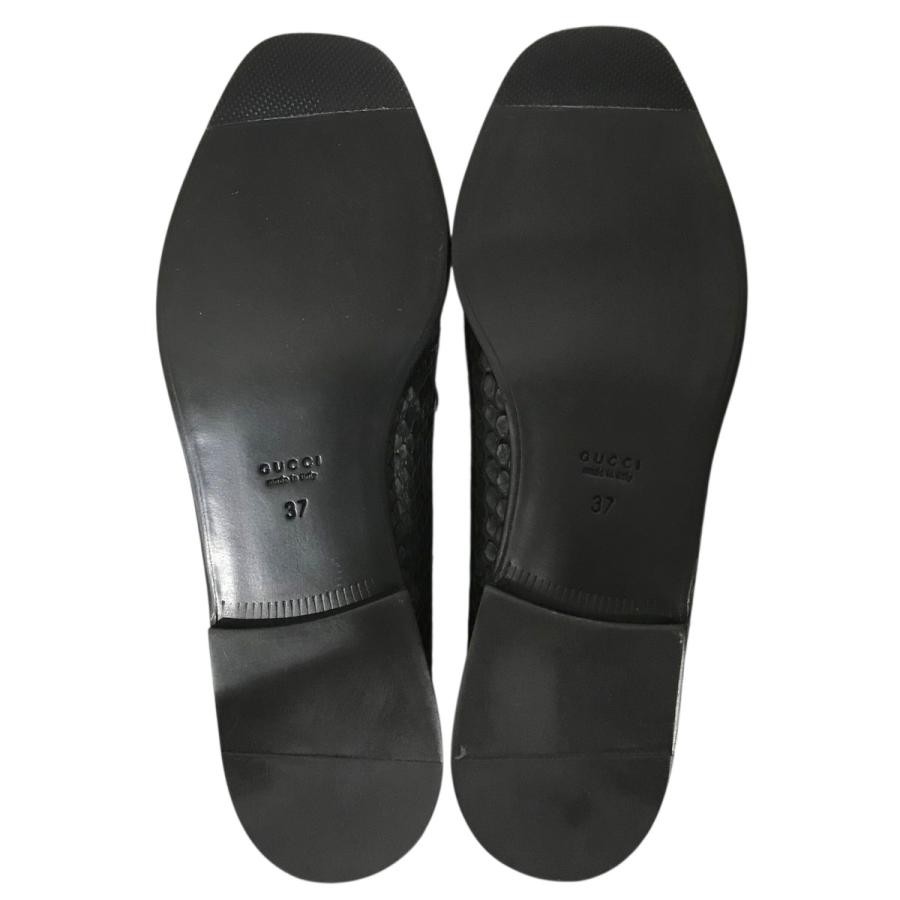 GUCCI Women's Bit Leather Loafers Dress Shoes Size:37/JP:24 Navy 141153K Authen thumbnail 5