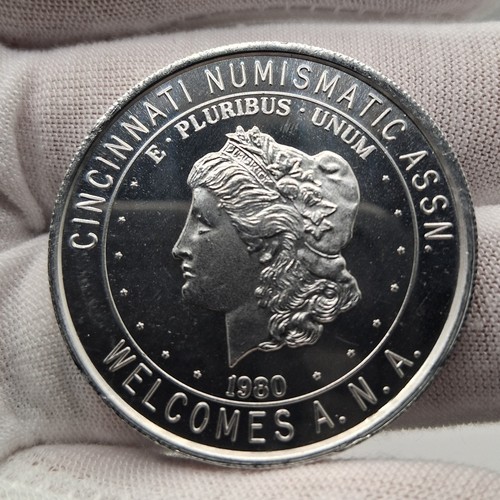 1980 ANA Cincinnati Numismatic assn. convention token ( Proof )[ Cameo ] - Picture 1 of 13