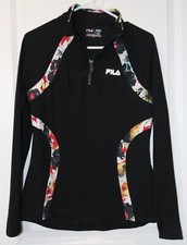 Women's 1/4 Zip Shirt Pull Over Fila Sport Small Running Stretch Pockets