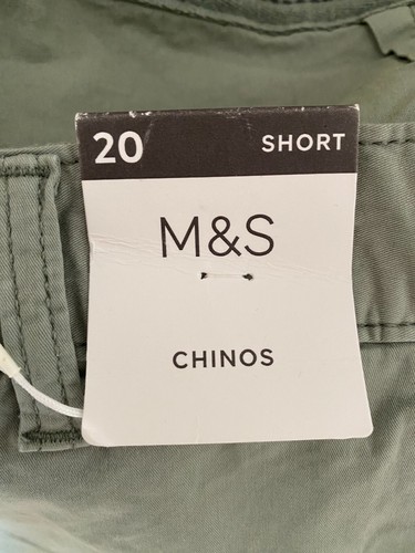 M&S Women's Chino Trousers Size 20 Short BNWT NEW Dark Sage Green Chinos Tea Dye - Picture 7 of 12