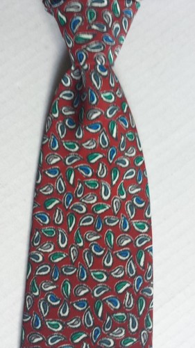 Chirstian Dior men dress silk tie 3.5" Wide 58" Long Red with Micro Pattern  - Picture 1 of 3