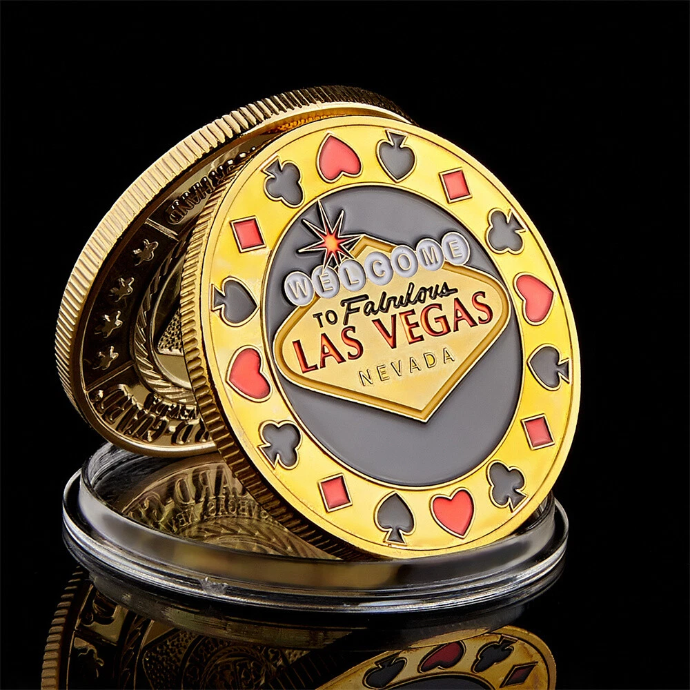 Welcome To Nevada Las Vegas Poker Chip Angel Casino Gold Coin Lucky Coin