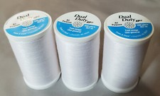 3 Spools Coats  Clark Dual Duty XP 500 Yard All Purpose Sewing Thread - White