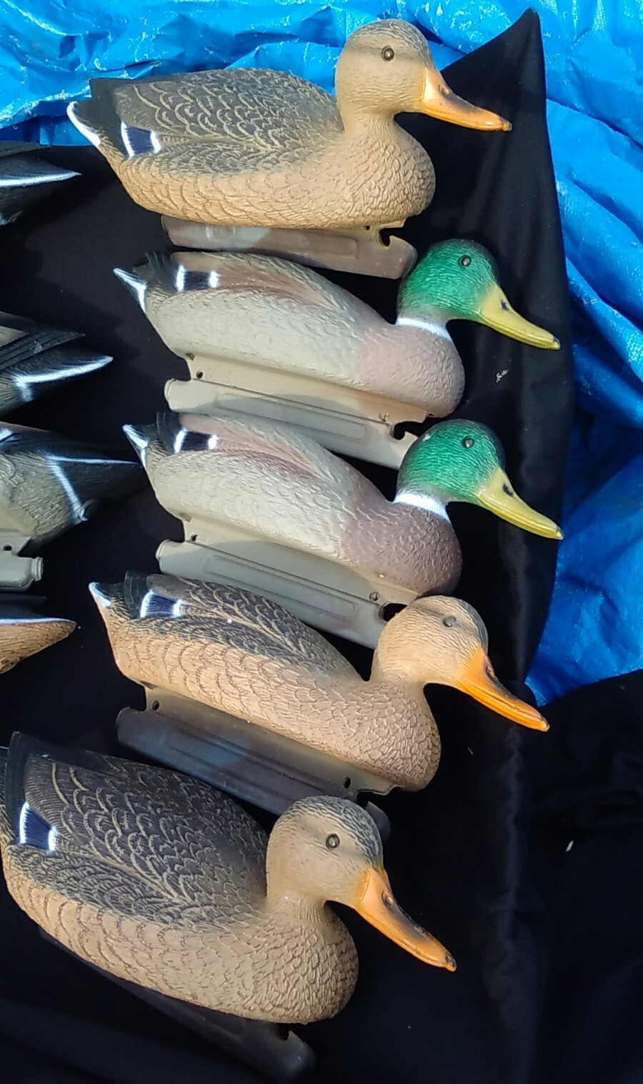 G&H Decoys Inc. Henryetta Ok. Set of 10 Mallard Ducks Hens & Drakes 18