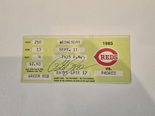 Pete Rose Signed Autograph 4192 Hit FULL TICKET (9/11/1985 REDS-PADRES)