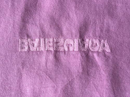 NWT Balenciaga Turn Logo Embroidered Back Chest Pink Medium Fit Tee Shirt M $850 - Picture 8 of 22