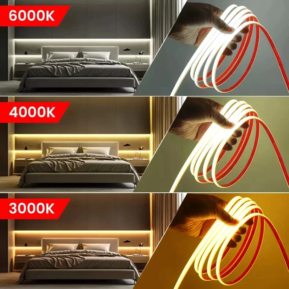 Striscia LED COB 220V Alta Luminosità 2835 Impermeabile Adesiva Flessibile Luce - Immagine 4 di 4