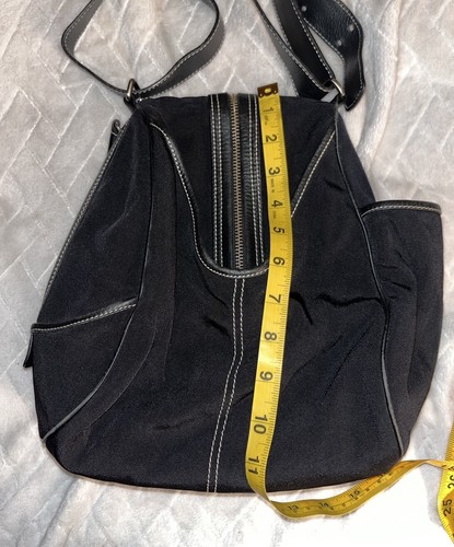 Borsa a tracolla in tela HOGAN cerniera più tasche manici in pelle nera accenti - Foto 8 di 9