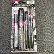 I Love To Create Tulip Fabric Markers Variety Pack 5/Pkg-Black Assort