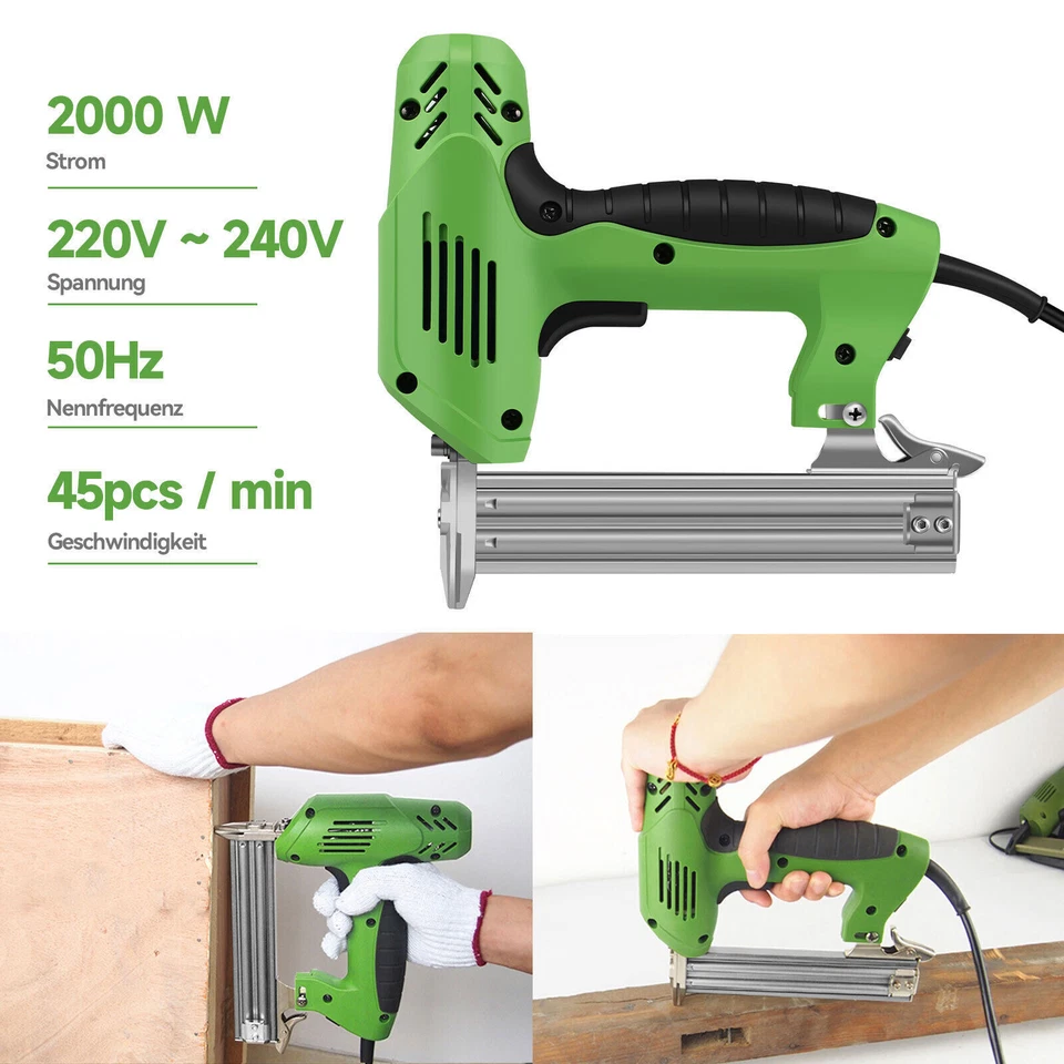 2000W Elektrischer Nagelpistole Tacker Klammer Gerader Tacker Set Holzbearbei - Bild 2 von 4