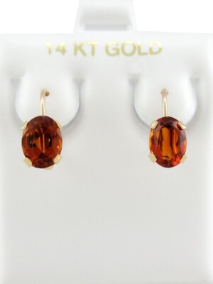 ECHTER 2,16 kt PADPARADSCHA SAPHIRE OHRRING 14k GOLD - kostenloses Zertifikat