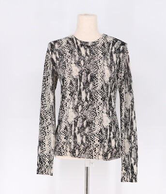 EQUIPMENT FEMME Silk Cashmere Snake Print Pullover Sweater Size S