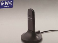 Belkin N Wireless USB Adapter w/ CD - Enhanced Speed and Coverage - Open box