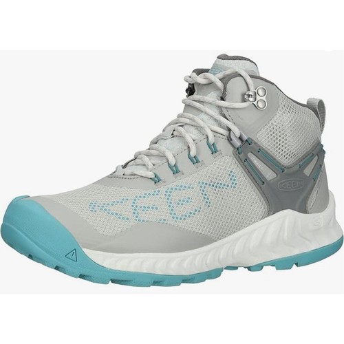 KEEN Women's NXIS EVO Mid Height Waterproof Fast Packing Hiking Boot, Grey, 6.5