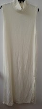 Ladies Zara Sleeveless NWT Knit Off White Sheeth Dress Slit Side Size Large As/I