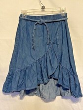 BEAUTIFUL Zara Girls Casual Collection Blue Denim Skirt with Belt Sz.9