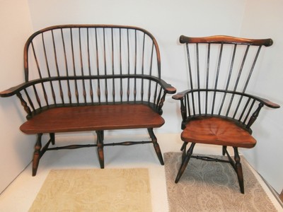 Windsor Style Wooden Doll Bear Bench Chair Furniture Set 15 Ebay