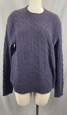 Polo Ralph Lauren Men's Purple Lambswool Cable-Knit Sweater Size XL