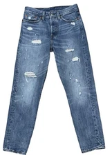 Levi’s Wedgie Jeans Womens Size 27 Button Fly Distressed Tapered Ankle Straight